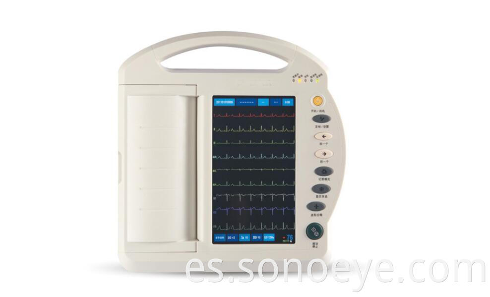 Digital 12 Channel Color Touch Screen ECG Machine